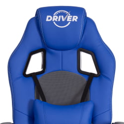 Геймерское кресло DRIVER (22) кож/зам/ткань, синий/серый, 36-39/TW-12