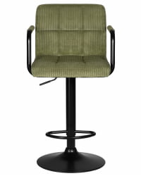 Стул барный DOBRIN KRUGER ARM BLACK (зеленый вельвет (LAR-E2041-7))