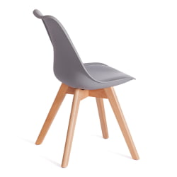 Стул TULIP (mod. 73-1) дерево/пластик/экокожа, 47,5x55x80 см, серый