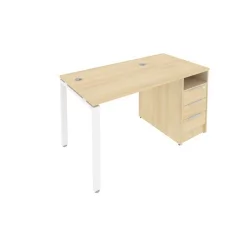 Рабочая станция с опорной тумбой Metal System Б.РС-СТП -1.1 Акация/Белый
