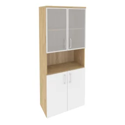 Шкаф высокий широкий ONIX O.ST-1.4R Тиквуд Светлый/Белый