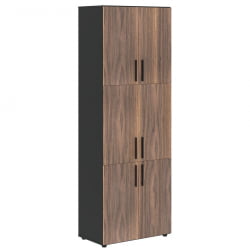 Шкаф с 3 комплектами глухих малых дверей VELION VENEER VRHCS 80.8 Американский орех Яшма черная