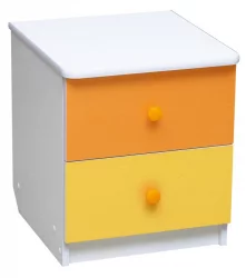 Тумба детская прикроватная Радуга Белый/Оранжевый/Желтый