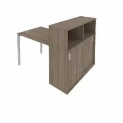 Рабочая станция с опорным шкафом-купе Метал Сйстем Б.РС-СШК-3.1 Вяз/Серый / Metal System