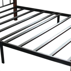 Кровать двуспальная AT-803 дерево гевея/металл, 120*200 см (middle bed), красный дуб/черный