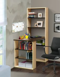 Письменный стол с надстройкой компьютерный №12 Ясень Шимо светлый/Венге