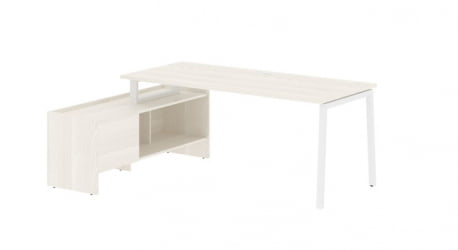 Стол с тумбой ЕДИС ЕЛCТ 19814 Ясень Траун Белый / EDIS ELCT