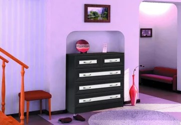 Комод №6 багет ясень шимо темный + ясень шимо светлый