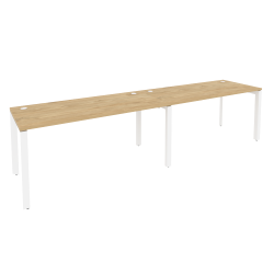 Рабочая станция на П-образном м/к ОНИКС О.МП-РС-2.4.7 Тиквуд Светлый/Белый / ONIX O.MP-RS-2.4.7