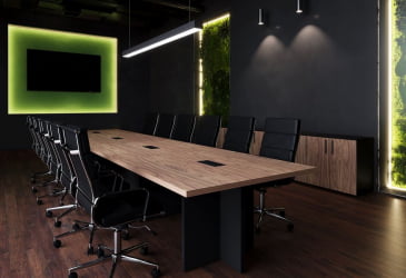 Кабинет для переговоров VELION VENEER №01 Американский орех Яшма черная