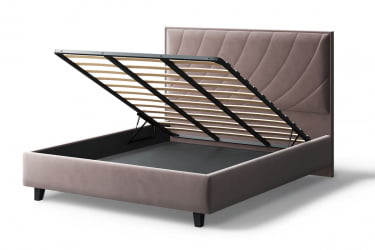 Кровать СОФИЯ 2000*1600мм (на опорах), велюр Бренди лайт 05 (кофе), (б/основания, б/матраса)