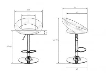 Стул барный DOBRIN MIRA (желтый) 2 шт