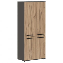 Шкаф с глухими средними и малыми дверьми EDIS EHCS 85.3 Дуб Денвер светлый Черный Мокко
