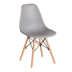 Кухонный стул CINDY (EAMES) (mod. 1801) дерево бук/металл/сиденье пластик, 45x51x82 см, Light grey (светло-серый)