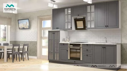 Кухонный гарнитур «Верона» 2,8 м Графит софт/Белый