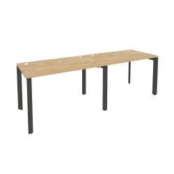 Рабочая станция на П-образном м/к ОНИКС О.МП-РС-2.2.7 Тиквуд Светлый/Антрацит / ONIX O.MP-RS-2.2.7