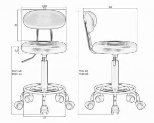 Табурет мастера ДОБРИН БИЛЛЙ (черный) / DOBRIN BILLY