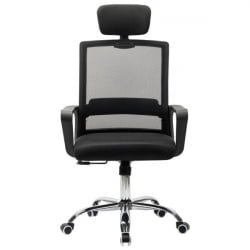 Кресло CROMEX (КРОМЕКС) Debut CH-697 ХРОМ сетка/ткань TW черное