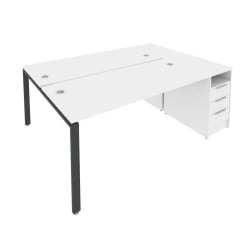 Рабочая станция с опорной тумбой Метал Сйстем Б.РС-СТП-2.4 Белый/Акация / Metal System