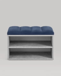 Обувница Хольст серая велюр Синий