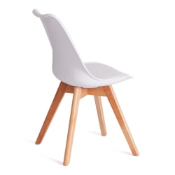 Стул TULIP (mod. 73-1) дерево/пластик/экокожа, 47,5x55x80 см, белый