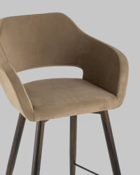 Стул барный Саймон Б велюр Капучино