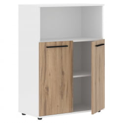 Шкаф с глухими малыми дверьми EDIS EMCS 85.3 Дуб Денвер светлый Черный Белый