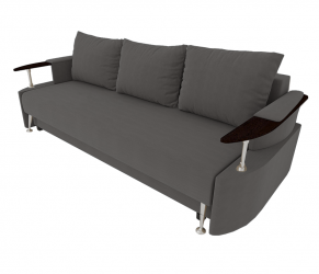 Диван Жасмин с подлокотниками ЛДСП (Berhouse) Цвет фасада: Серый Велюто 12; Тип: Прямой; Материал фасада: Металл/Велюр