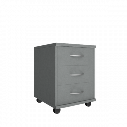Тумба подкатная (3 ящика, с замком) Riva А.ТМ-3 Серый
