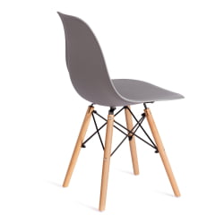 Кухонный стул CINDY (EAMES) (mod. 1801) дерево бук/металл/сиденье пластик, 45x51x82 см, Light grey (светло-серый)