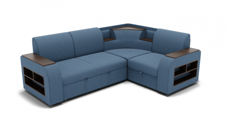 Диван Фараон (ЗР) Цвет фасада: Голубой; Тип: Универсальный; Материал фасада: Металл/Велюр