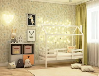 Детская кровать с бортиком RooRoom кд-2 Белый