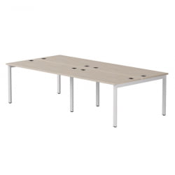 Бенч-система на 4 места на металлокаркасе, опоры 90 гр Everprof EVO 254S119 Дуб Соната Белый