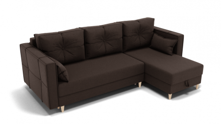 Диван Консул-2 ППУ угол левый/правый (ЗР) Цвет фасада: Коричневый; Тип: Левый/правый; Материал фасада: Металл/Велюр