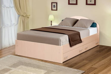 Кровать с ящиками на уголках №3 ЛДСП 1400*1900 Ясень Шимо светлый