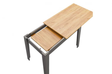 Стол обеденный раздвижной Цезарь дуб крафт золотой/графит