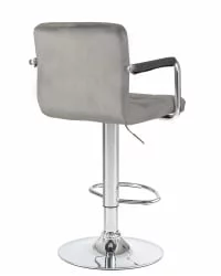 Стул барный DOBRIN KRUGER ARM Серый велюр MJ9-75