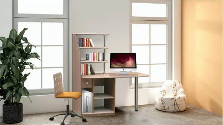 Письменный стол с ящиками компьютерный №11 Ясень Шимо темный/Ясень Шимо светлый