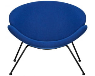 Кресло дизайнерское ДОБРИН ЕМИЛЙ (синяя ткань АФ6, черное основание) 2 шт / DOBRIN EMILY AF6,