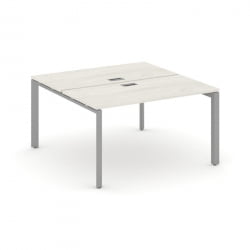 Рабочая станция двухсторонняя Стайл Проджект СН-59П.ДРС-021 Дуб Наварра/Металл Серый/Серебро Заглушк / SN-59P.DRS-021