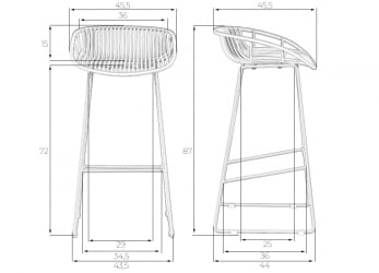 Стул барный ДОБРИН ФРАНК (темно-серый) / DOBRIN FRANK