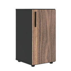 Шкаф-колонка с глухой малой дверью (правый) VELION VENEER VRLCS 40.1 R Американский орех Яшма черная