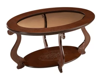 Овальный стол из стекла Виват С Орех