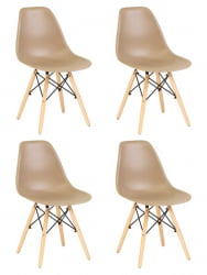 Стул обеденный DOBRIN DSW (ножки светлый бук, цвет бежевый (GR-03)) 4 шт