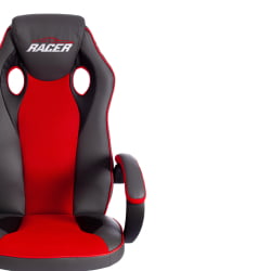 Кресло RACER GT new кож/зам/ткань, металлик/красный, 36/08