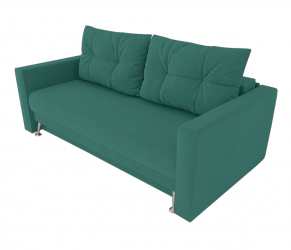 Диван Квадро с мягкими подлокотниками (Berhouse) Цвет фасада: Азур Велюто 44; Тип: Прямой; Материал фасада: Металл/Велюр