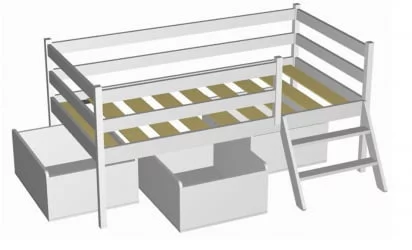 Ящик для детской кровати RooRoom VK-11с Серые