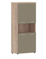 Шкаф с 2-мя комплектами глухих малых дверей и топом Torr LUX TLHC 85.4 Дуб Каньон Капучино