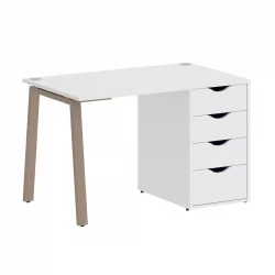 Стол письменный ХОМЕ ОФФИCЕ ВР.СП-3-118.4.А Белый Бриллиант/Мокко металл / HOME OFFICE VR.SP-3-118.4.A