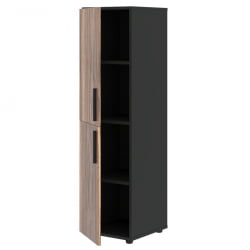 Шкаф-колонка с 2 глухими малыми дверьми (левый) VELION VENEER VRMCS 40.4 L Американский орех Яшма черная